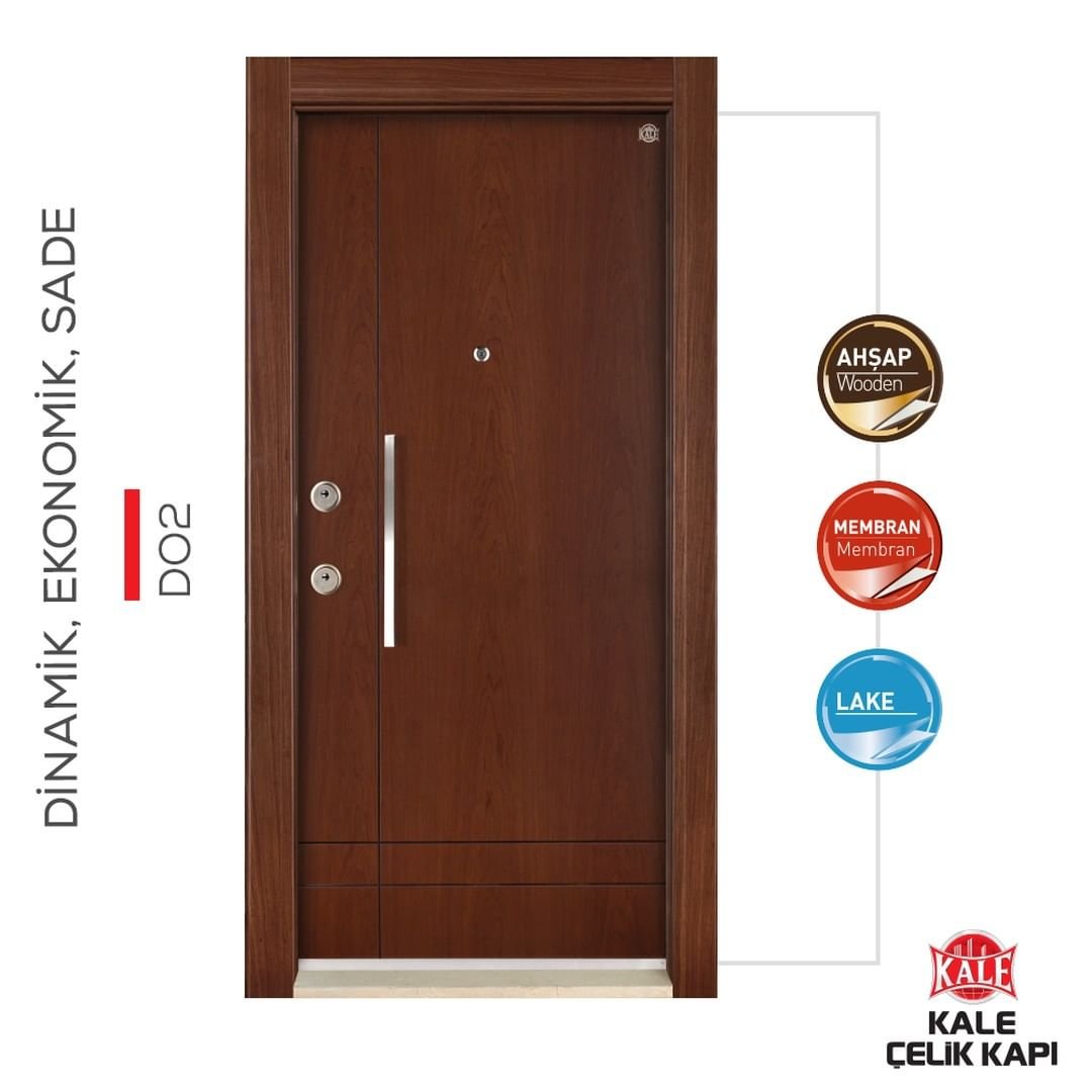 Kale D02 dinamik çelik kapı ön görünüm